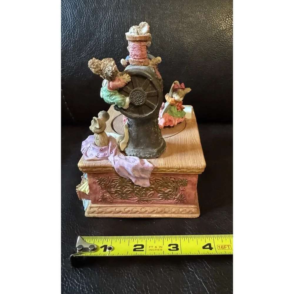 Vintage Motion Music Box Mice On Sewing Machine Tested Tea For Two